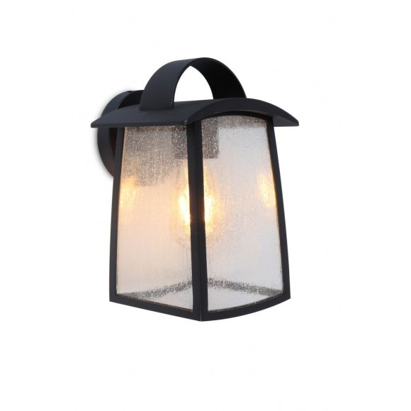 Lutec 5273601012 Außenwandleuchte Kelsey 1x40W | E27 | IP44 - Lampenschirm mit Wassertropfen-Effekt