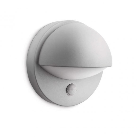 Philips 16246/87/16 Außenwandleuchte June 1x 42W | E27 | IP44 - mit Bewegungssensor, Grau