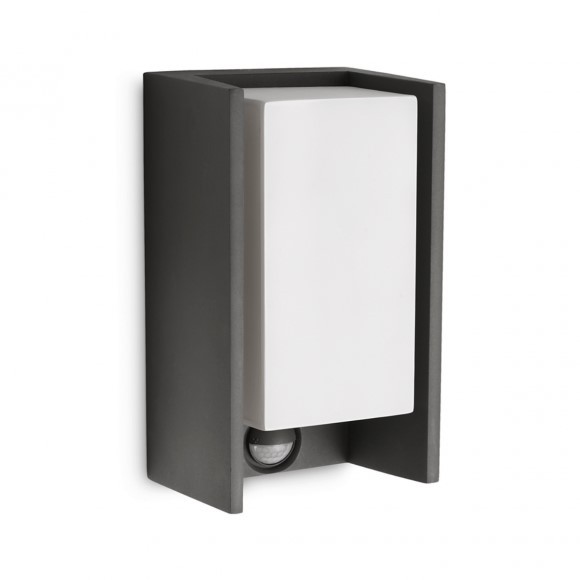 Philips 16352/93/16 Außenwandlampe Bridge 1x42w | E27 | IP44 - mit Bewegungssensor, Anthrazit