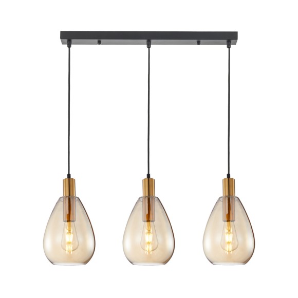 Italux PND-27812-3-BRO-AMB Pendelleuchte Zulo E27