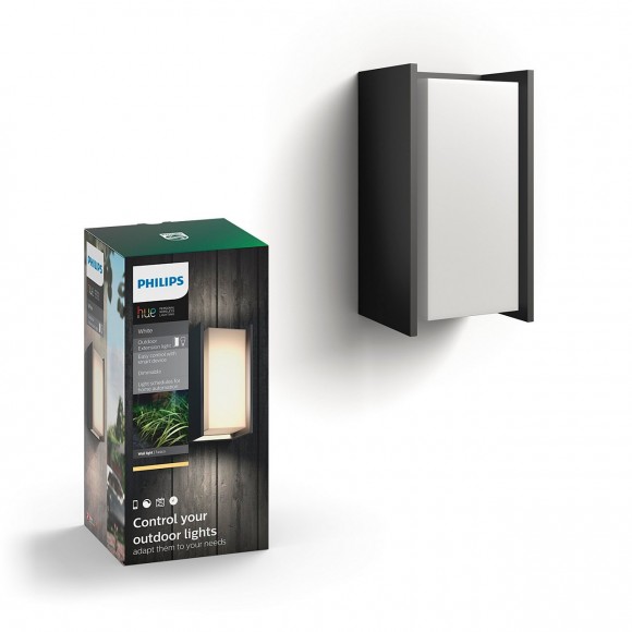 Philips Hue 16472/93/P0 Außenwandleuchte Turaco 1x9,5W | E27 | 2700K | IP44 - weiß