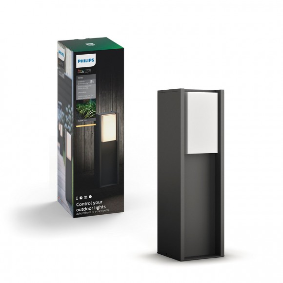 Philips Hue 16473/93/P0 Außen Sockelleuchte Turaco 1x9,5W | E27 | || 2700K IP44 - weiß