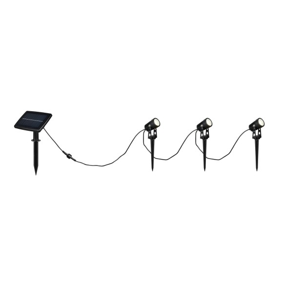 Trio TR83256332 LED solar Erdspießleuchte OBIDOS | 0,5W integrierte LED-Quelle | 3x35lm | 4000K