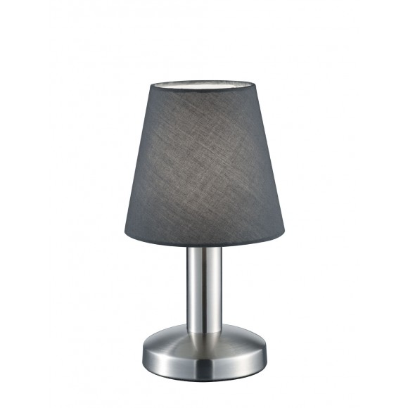 Trio 599700142 Tischleuchte Mats II 1x40W | E14 - Berührungsschalter, Nickel, grau