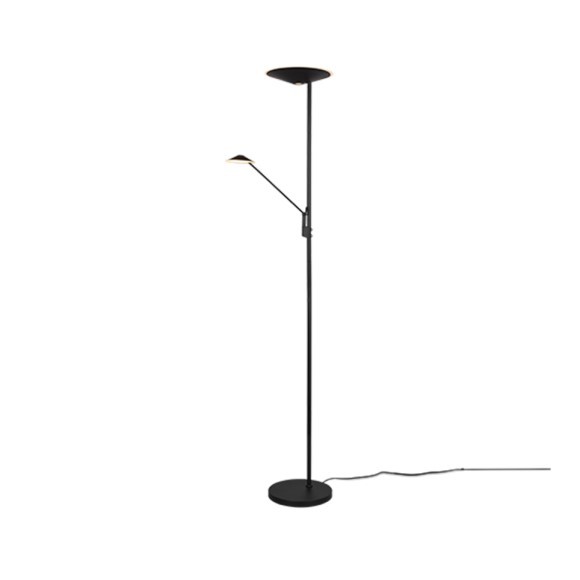 Trio 425610232 LED Stehleuchte Brantford 1x30W+6,5W | 3500lm+650lm | 2700K+3000K+4000K - dimmbar, separate Schalter, Memoryfunktion, schwarz