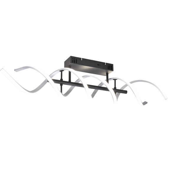 Trio 641810205 LED-Deckeneinbauleuchte Sequence 1x41W | 5000lm | 2300K+3000K+4000K - DIP-Schalter, 3-Phasen-Dimmung, schwarz, Aluminium