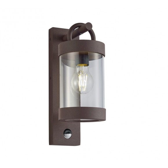Trio 204169124 Außenwandlampe mit Bewegungssensor Sambesi 1x28w | E27 | IP44 - Braun