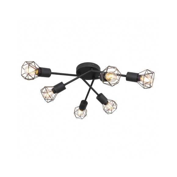 Globo 54802S-6 Deckeneinbauleuchte Xara 6x40W | E14 - schwarz