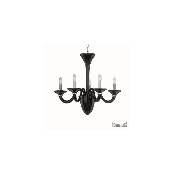 Ideal Lux 020501 Pendelleuchte 5x40W weiß Lady | E14 - schwarz