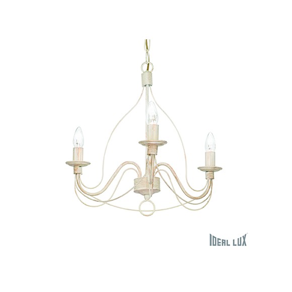 Ideal Lux Hängeleuchte Corte Bianco SP3 3x40W E14 - antik weiß