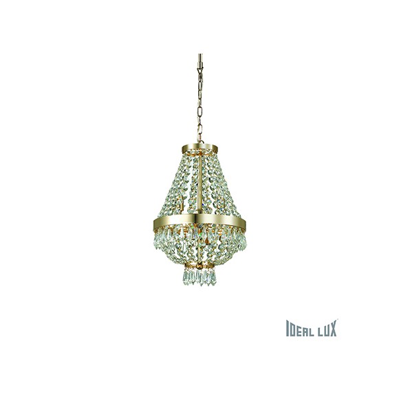 Ideal Lux 114712 Pendelleuchte 4x40W Caesar Oro | G9 - Kristall