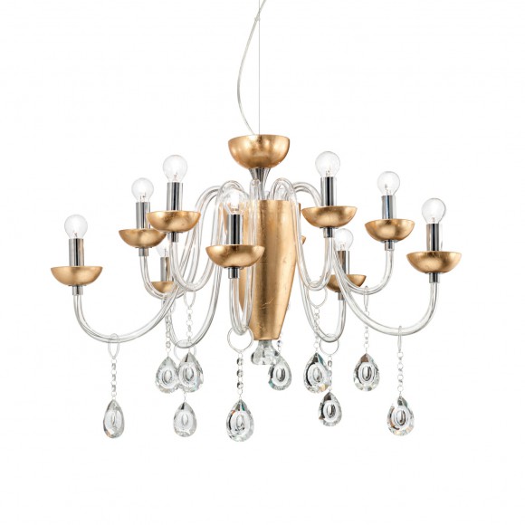 Ideal Lux 125084 Pendelleuchte Camelia 10x40W | E14 - gold